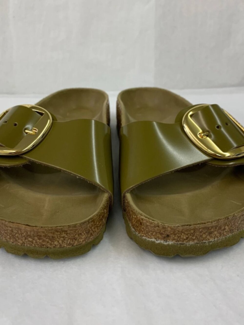 Birkenstock Madrid Big Buckle High Shine Mud Green NaturalLeather Patent Regular